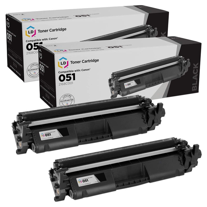 LD Products Compatible Toner Cartridge Replacement for (2-Pack, Black) Canon 051 2168C001 Works with The Following Canon Printer Models imageCLASS LBP162dw, MF264dw, MF267dw, MF269dw - Image 1